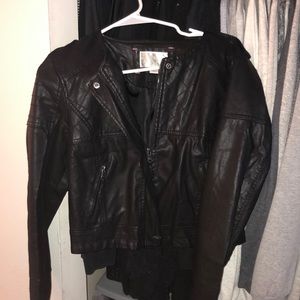 Barely Worn Cropped Leather Jacket